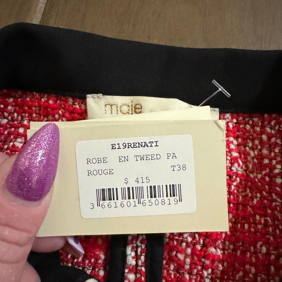 Maje Red and Black Mini Dress - Picture 6 of 14